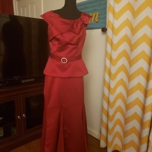 Two piece Alfred  Angelo Cranberry skirt set